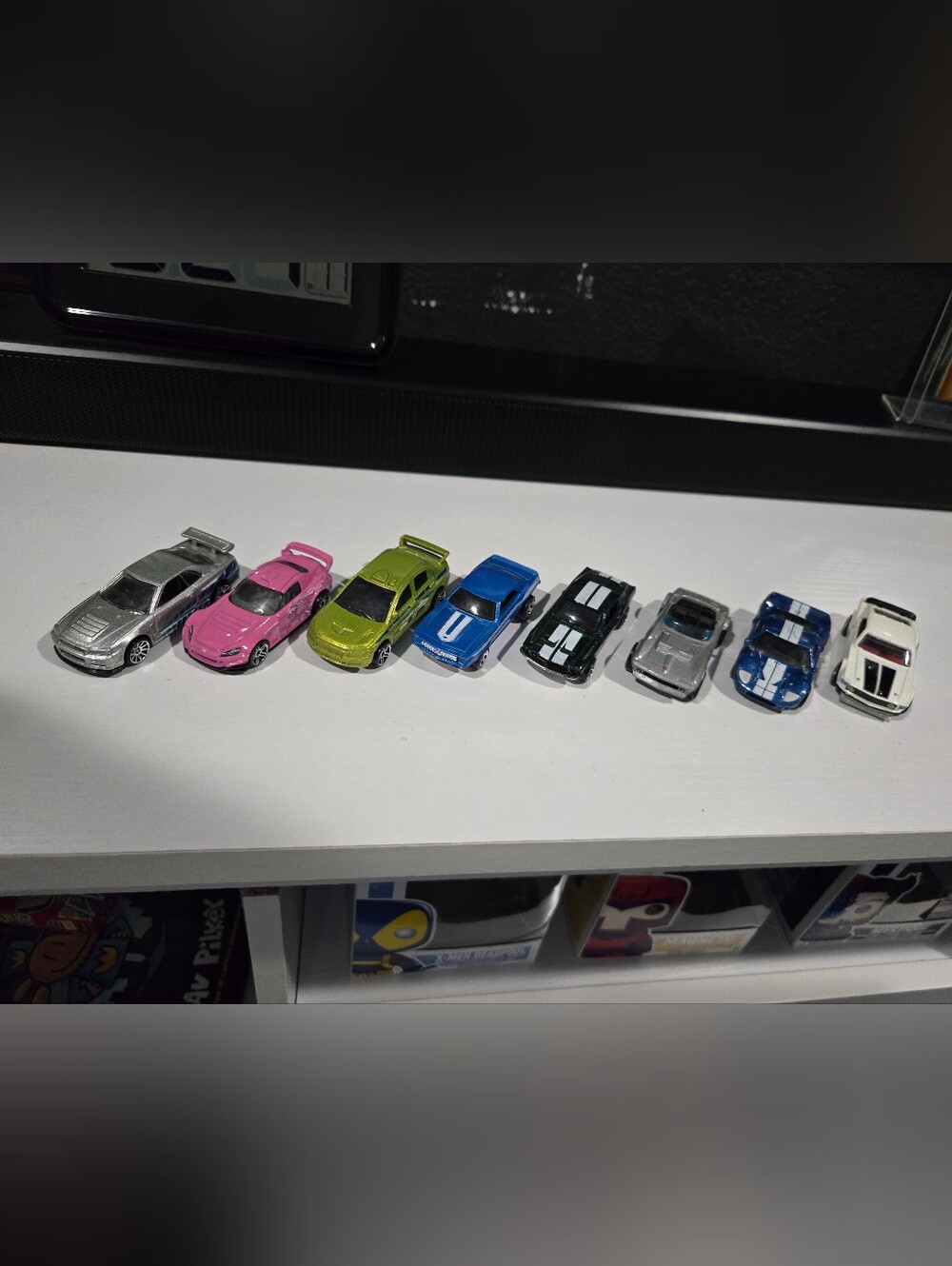 Die-Cast Toy Car Set -  Assorted Colors (Pink, Lime Green, Blue, Black, Silver)